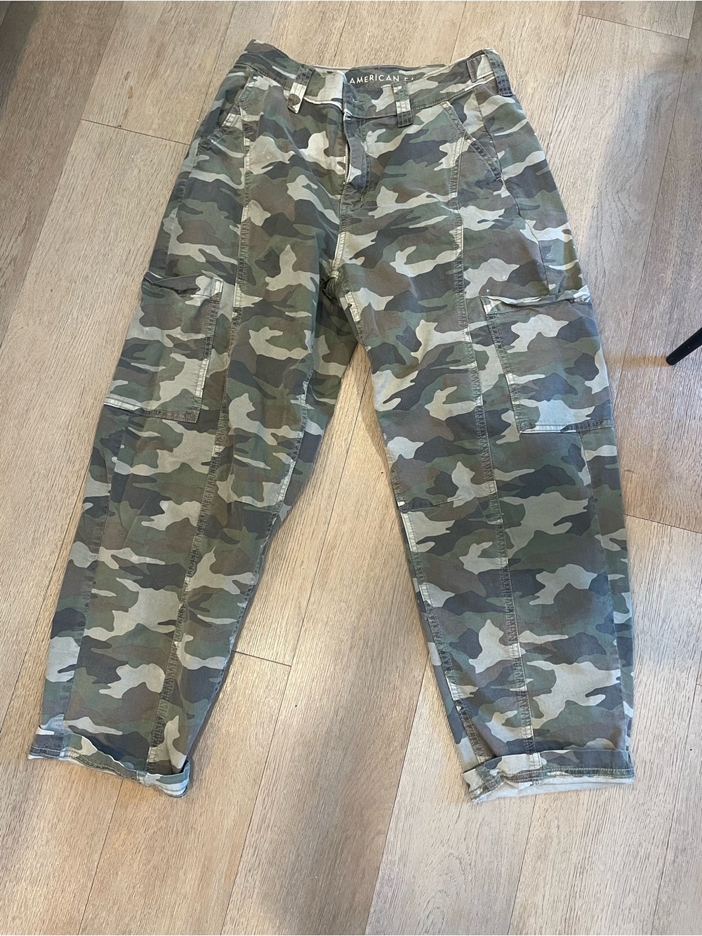 American Eagle Outfitters Women's Camo Cargo Pants - Green/Brown/Gray